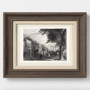 Framed Art Print of Old Approach Magdalen College University in Oxford, England
